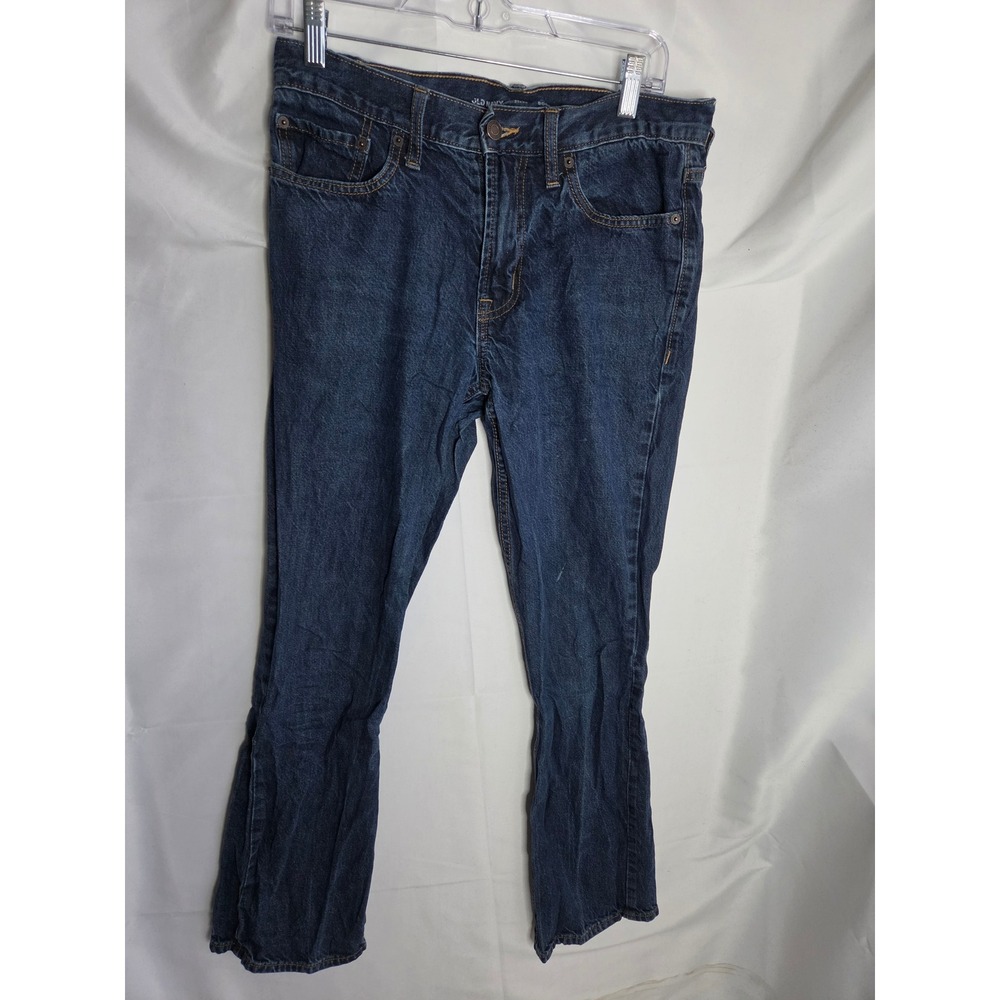 Old Navy Boot-Cut Jeans Mens Blue Dark Wash Regular Mid Rise Bootcut